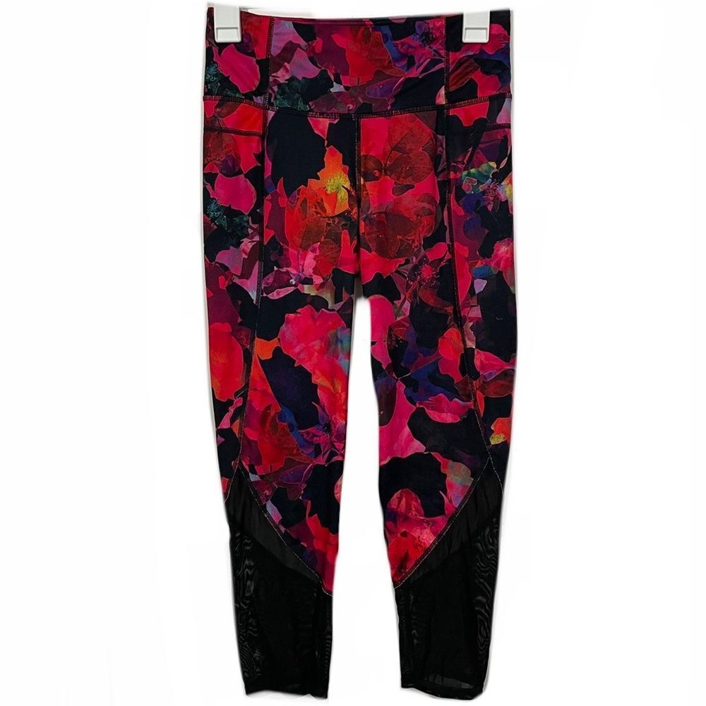 Athleta High Waisted Floral Cropped Activewear Leggings